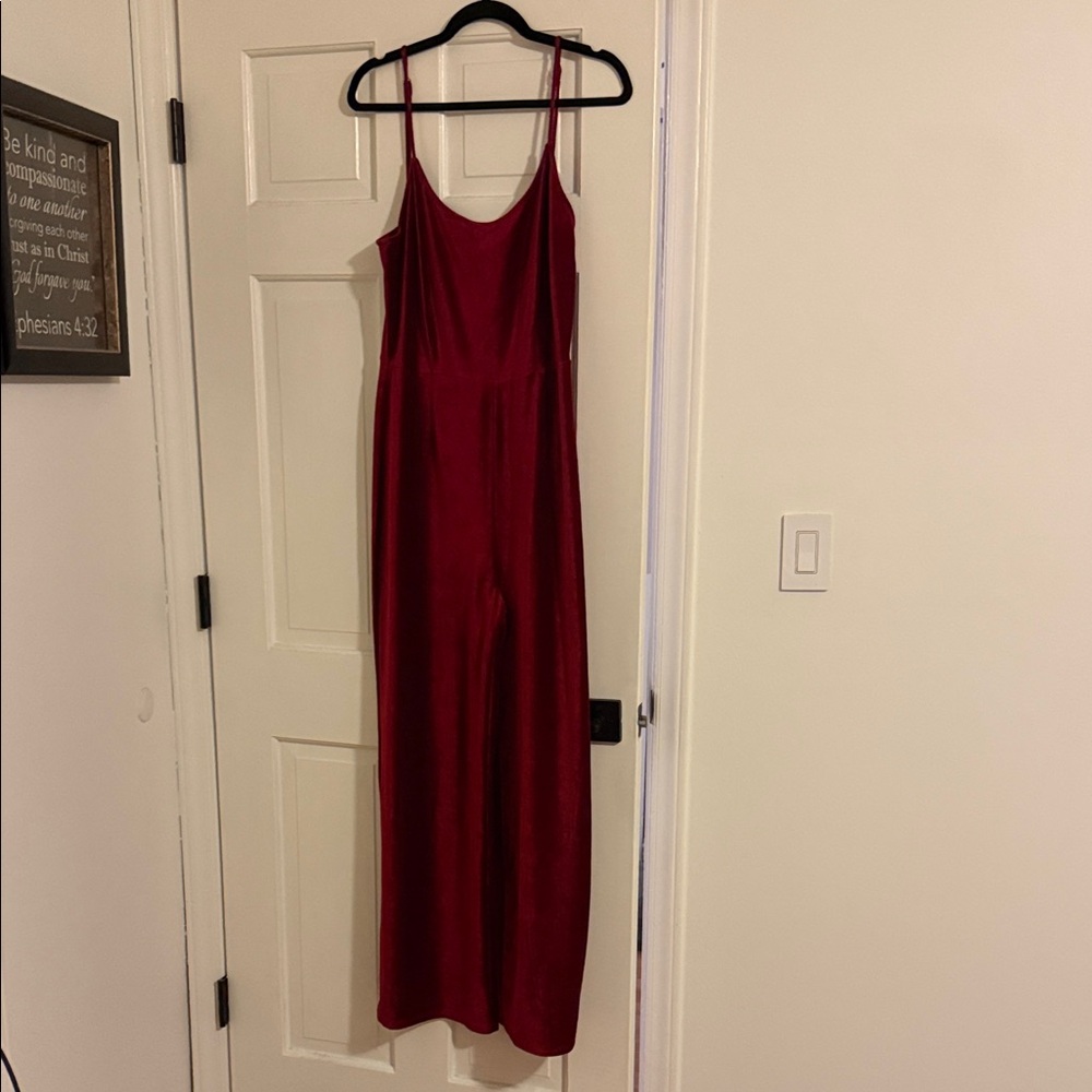 Forever 21 Red Spaghetti Strap Jumpsuit